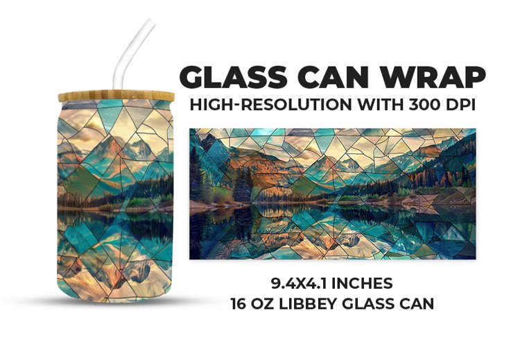 Lake Stained Glass Glass Can Wrap example image 1