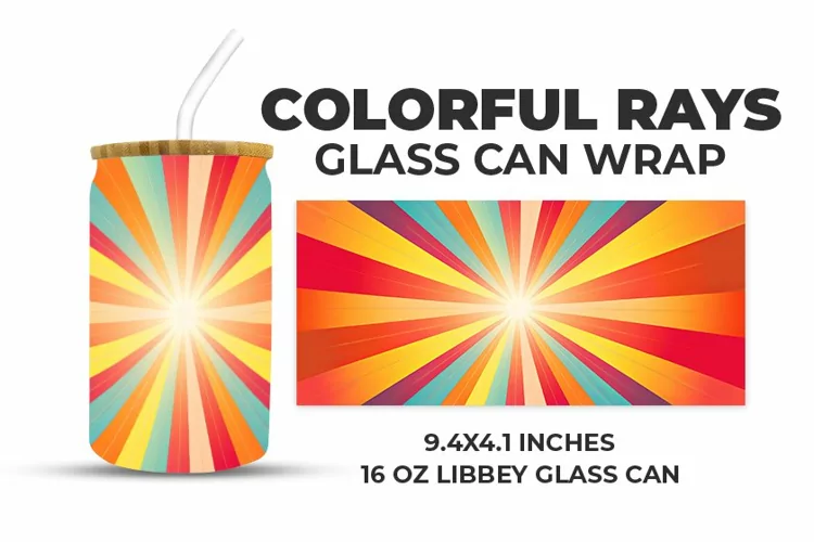 Colorful Rays Glass Can Wrap