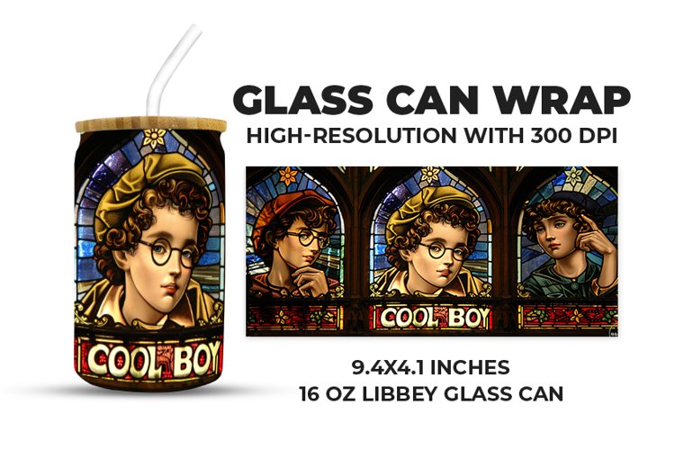 Cool Boy Glass Can Wrap example image 1