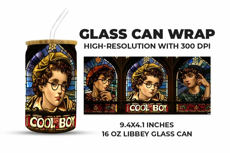 Cool Boy Glass Can Wrap