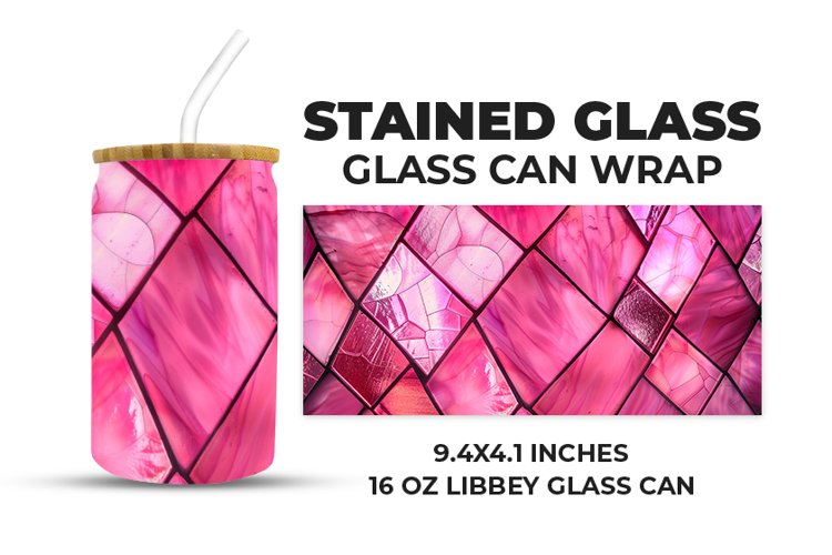 Pink Stained Glass Glass Can Wrap example image 1