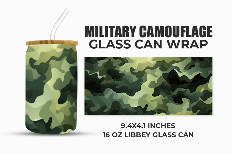 Military Camouflage Glass Can Wrap