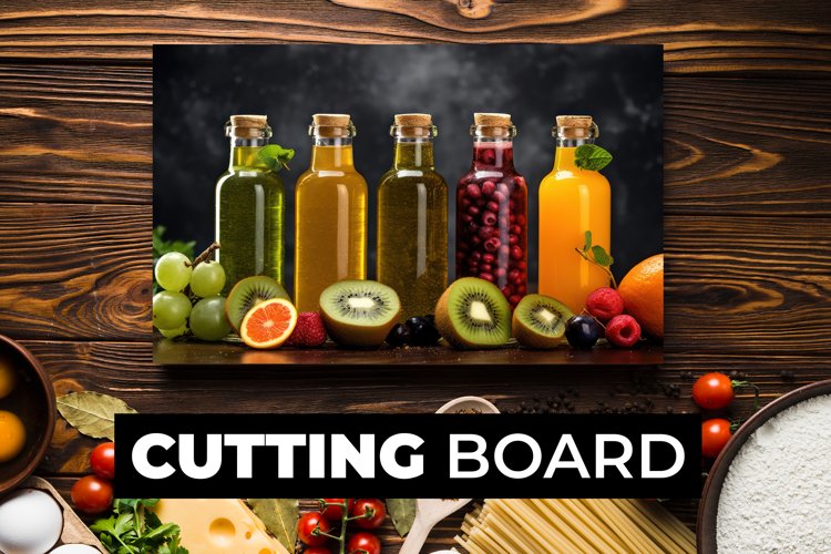 Fruit Juices Cutting Board sublimation example image 1