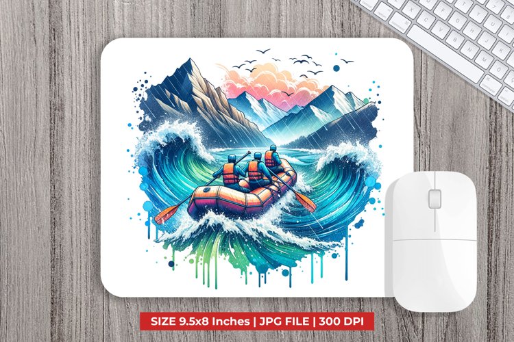 Rafting Mouse Pad Sublimation example image 1