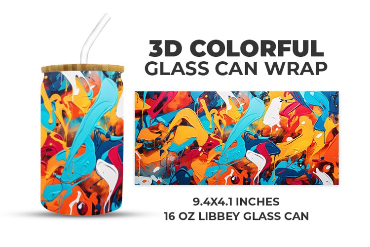 3D Colorful Glass Can Wrap example image 1