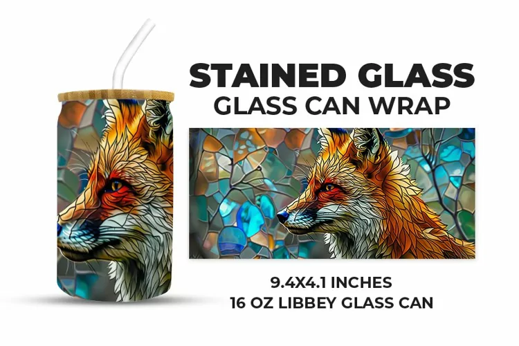Fox Stained Glass Glass Can Wrap