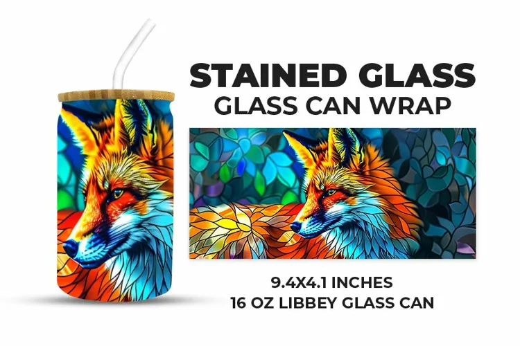 Fox Stained Glass Glass Can Wrap