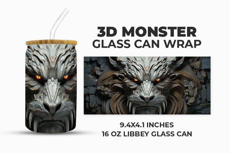 3D Dragon Glass Can Wrap example image 1