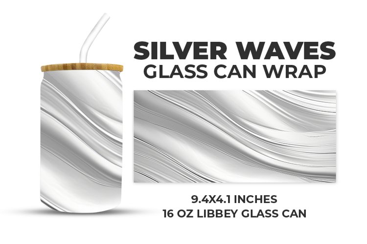 Silver Waves Glass Can Wrap