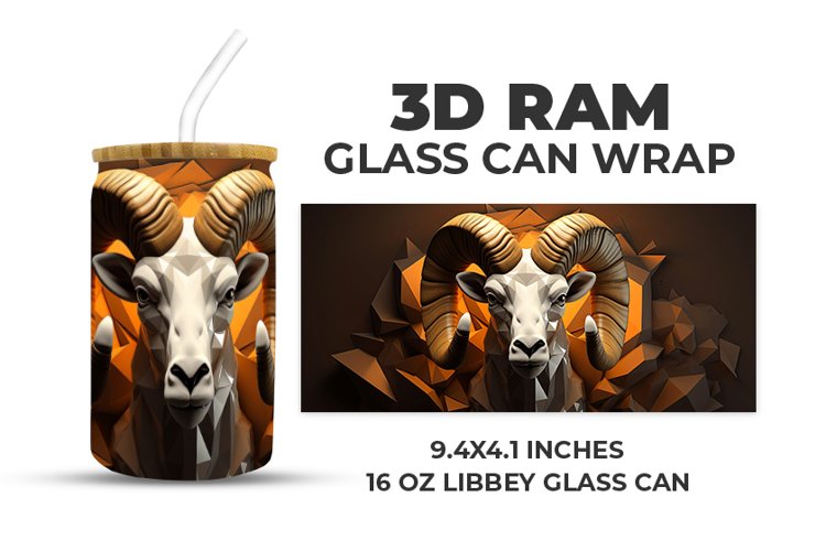 3D Ram Glass Can Wrap example image 1