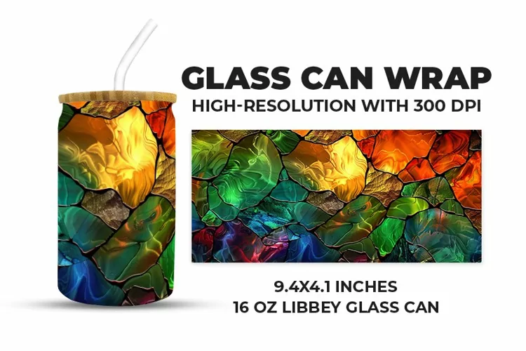 Colorful Stained Glass Glass Can Wrap