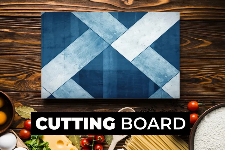 Blue White Wall Cutting Board sublimation