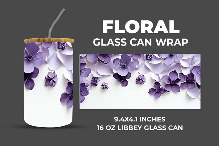 Floral Glass Can Wrap