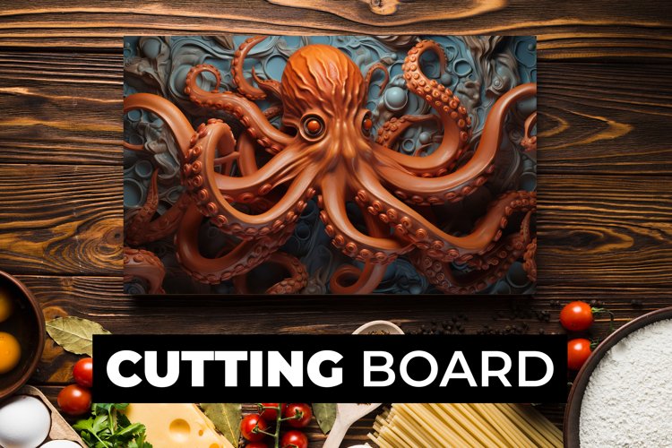 Octopus Cutting Board Sublimation example image 1