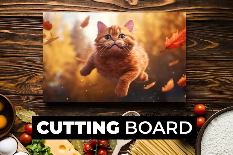 Flying Cat Cutting Board sublimation
