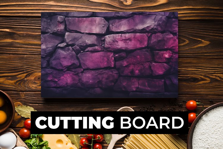 Purple Stone Wall Cutting Board Sublimation example image 1