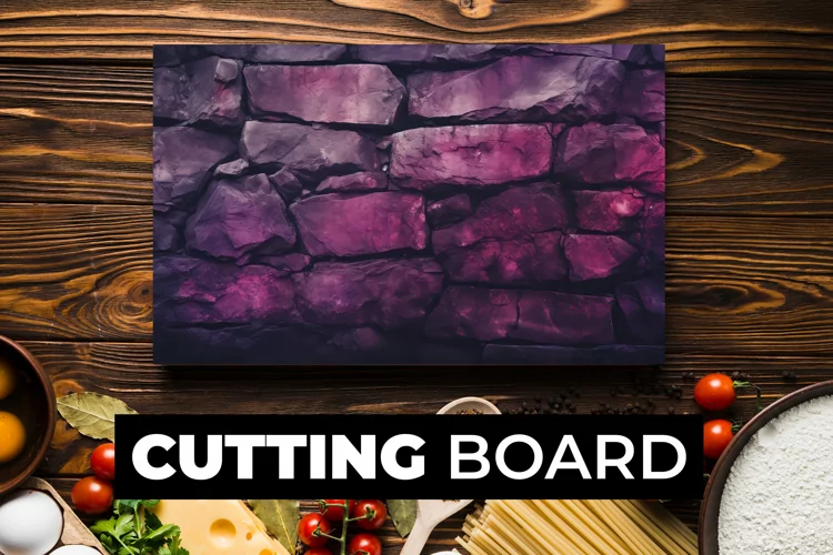 Purple Stone Wall Cutting Board Sublimation