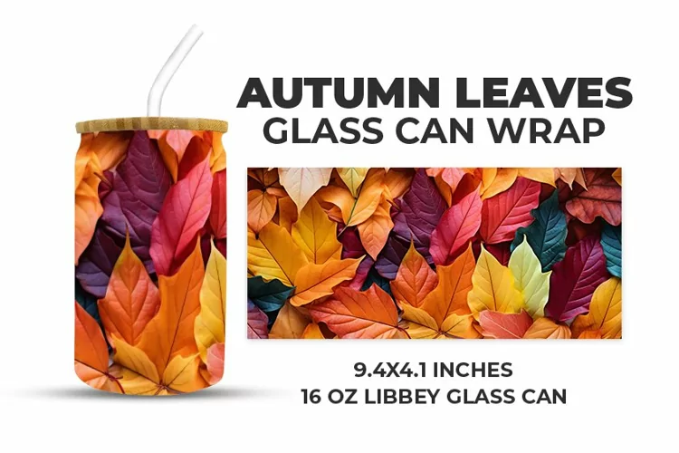 Autumn Leaves Glass Can Wrap
