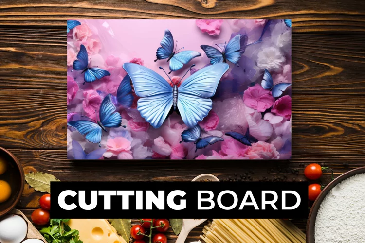 Pink Butterflies And Floral Cutting Board Sublimation