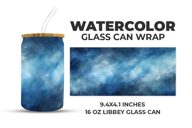 Watercolor Glass Can Wrap