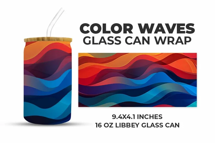 Color Waves Glass Can Wrap
