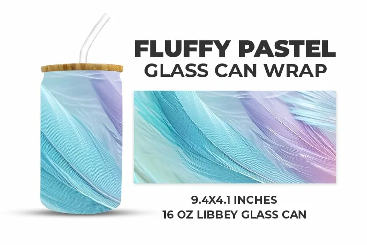 Fluffy Pastel Glass Can Wrap