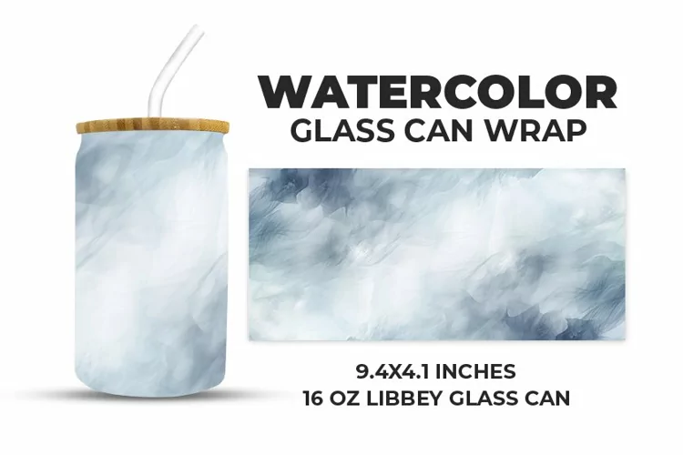 Watercolor Glass Can Wrap
