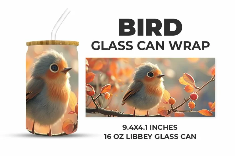 Bird Glass Can Wrap