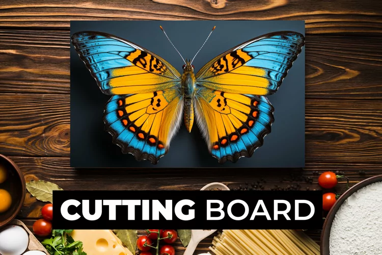 Yellow Butterfly Cutting Board Sublimation