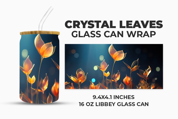 Crystal Leaves Glass Can Wrap example image 1