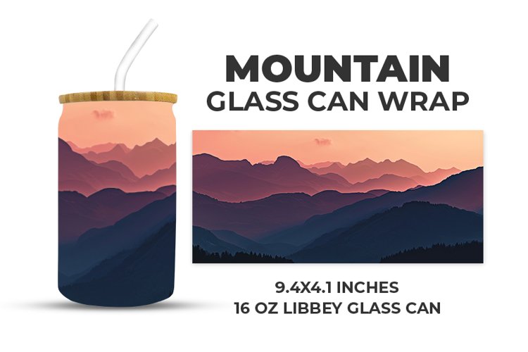 Mountain Glass Can Wrap example image 1