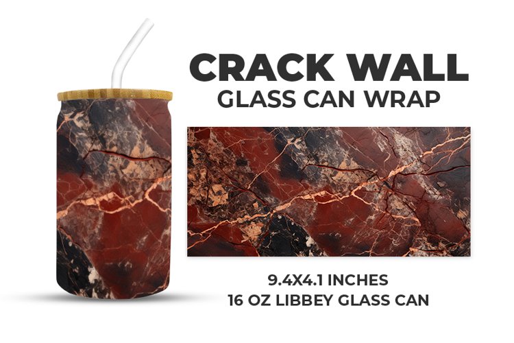 Crack Wall Glass Can Wrap example image 1