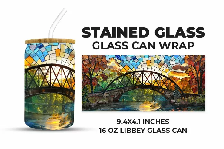 Stained Glass Glass Can Wrap