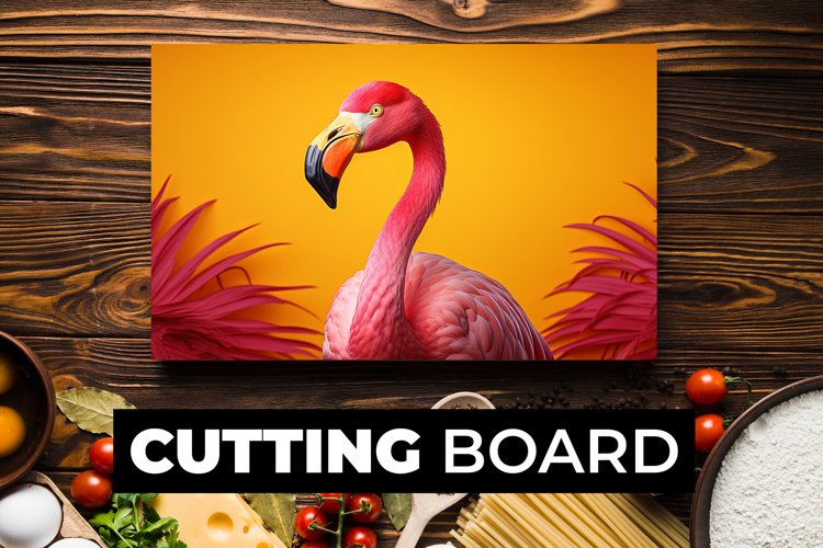 Flamingo Cutting Board Sublimation example image 1