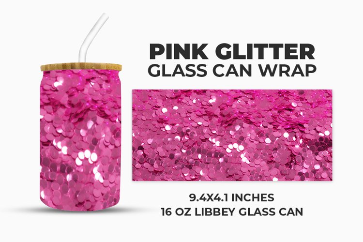 Shiny Glitter Glass Can Wrap example image 1