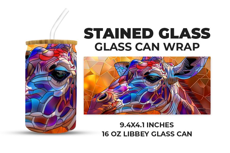 Giraffe Stained Glass Glass Can Wrap example image 1