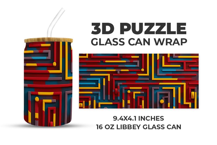 3D Puzzle Glass Can Wrap example image 1