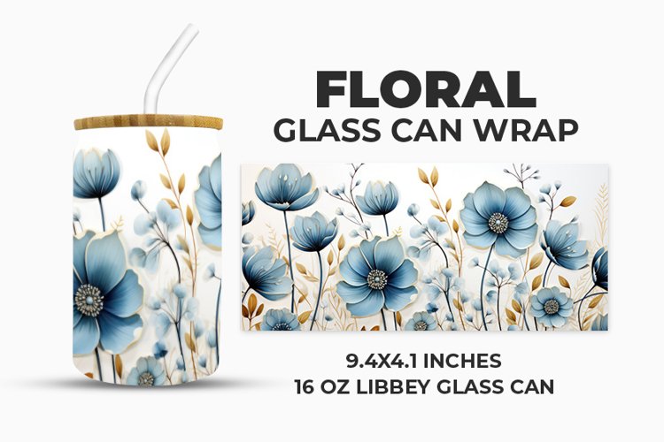 Floral Glass Can Wrap example image 1