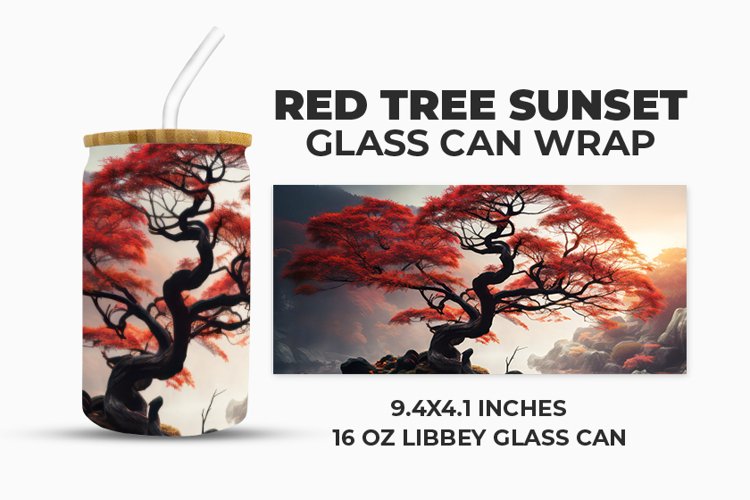 Red Tree Glass Can Wrap example image 1