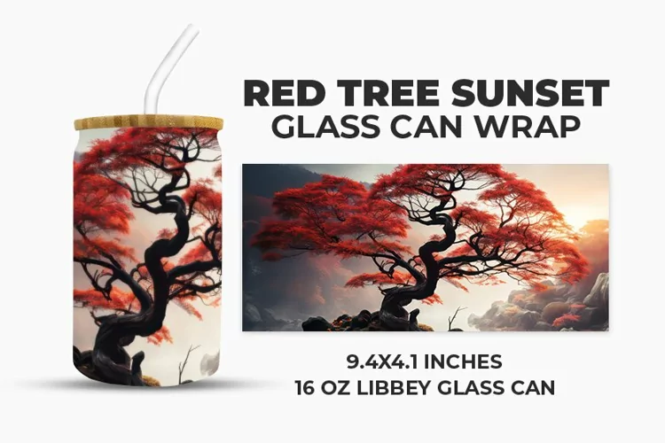 Red Tree Glass Can Wrap