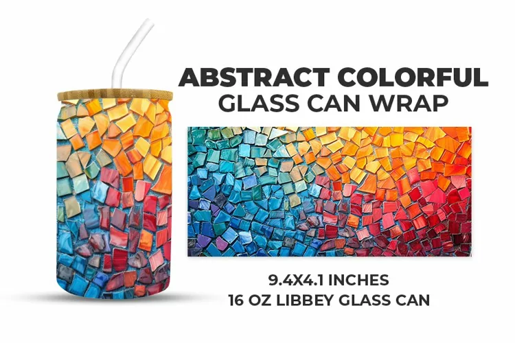 Abstract Colorful Glass Can Wrap
