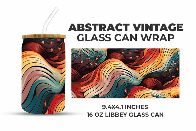 Abstract Vintage Glass Can Wrap