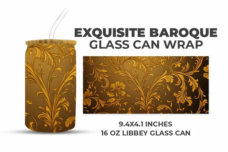 Exquisite Baroque Glass Can Wrap