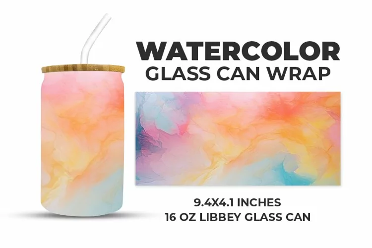 Watercolor Glass Can Wrap