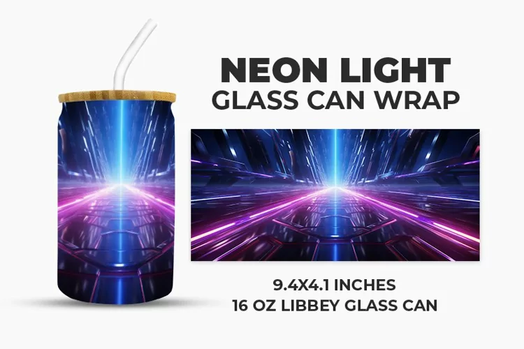 Neon Light Glass Can Wrap