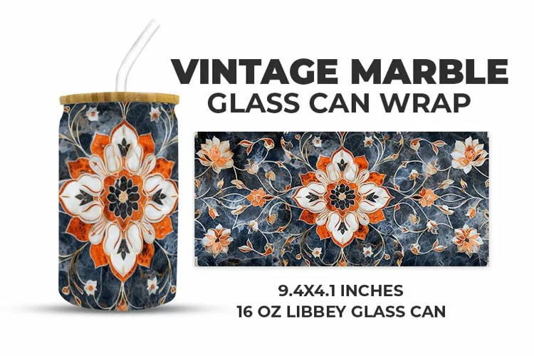 Vintage Marble Glass Can Wrap