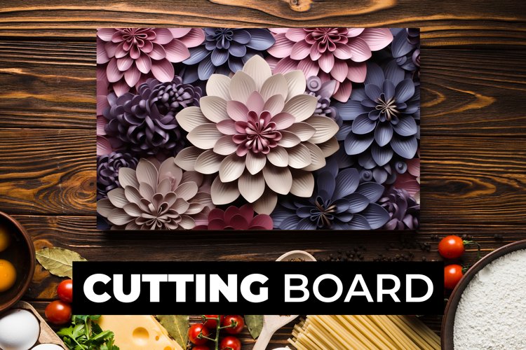 3D Flowers Cutting Board Sublimation example image 1