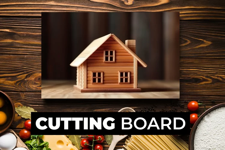 Small Wooden House Cutting Board Sublimation