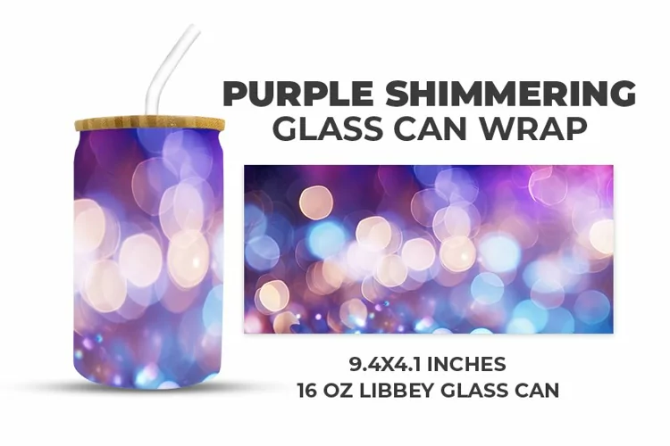 Purple Shimmering Glass Can Wrap