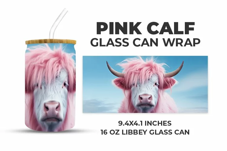 Pink Calf Glass Can Wrap